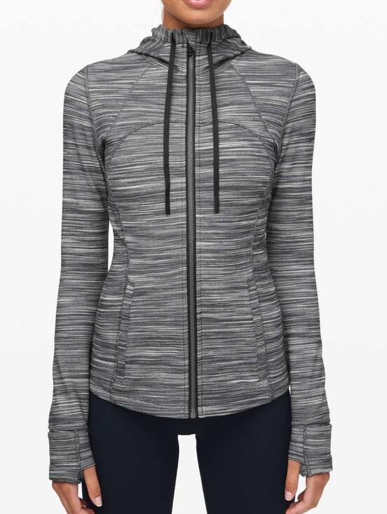 lululemon athletica Jackets & Blazers - EUC Lululemon Hooded Define Jacket *Nulu Heathered Black / White / Black SIZE 4